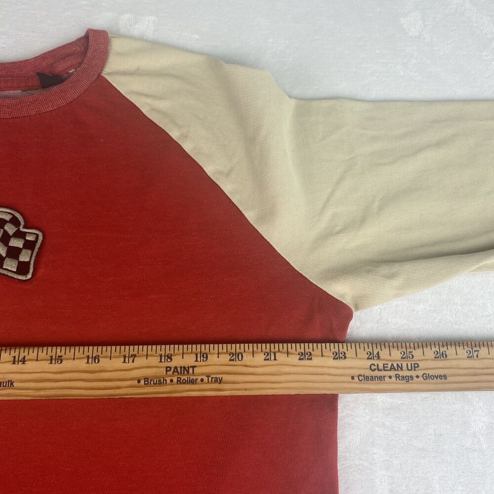 Harley Davidson Race Jersey Top Womens Shirt 2XL Red Tan Logo Long Sleeve - Picture 8 of 11